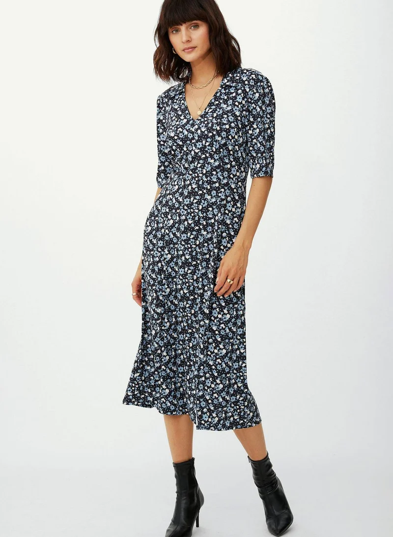 DEBENHAMS Split Detail Printed Dress