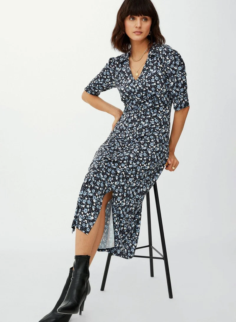 DEBENHAMS Split Detail Printed Dress