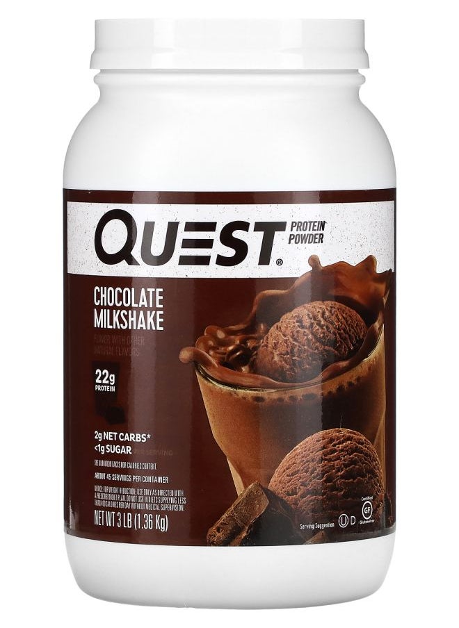 QUEST NUTRITION - Protein Powder Chocolate Milkshake 3 lb (1.36 kg) - Image 1