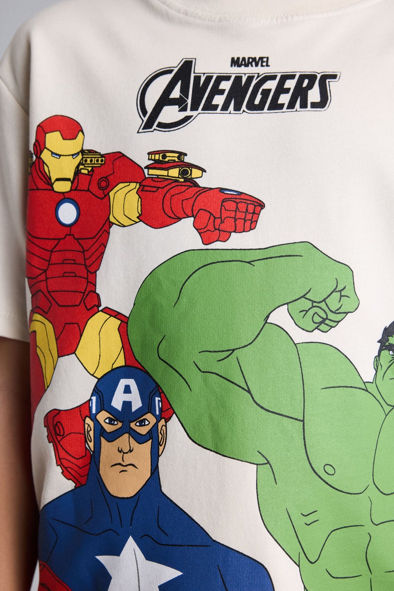 DeFacto Beige Boy 2 piece Regular Fit Avengers Set Casual - Image 4