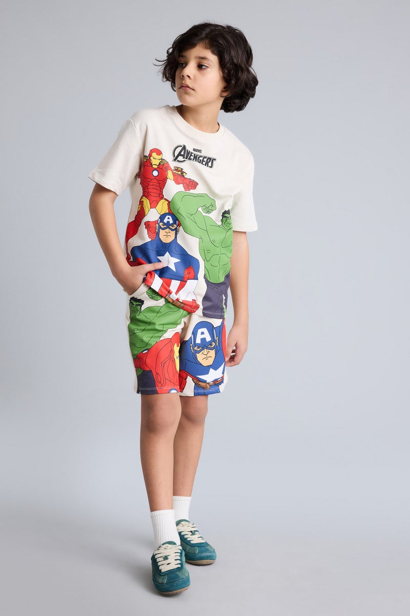 DeFacto Beige Boy 2 piece Regular Fit Avengers Set Casual - Image 2