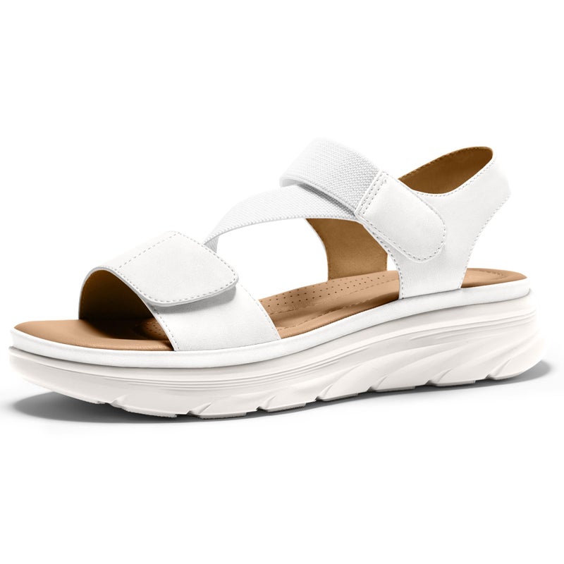 Vilanva Women's Comfortable Walking Sandals White Size 8 - Image 1