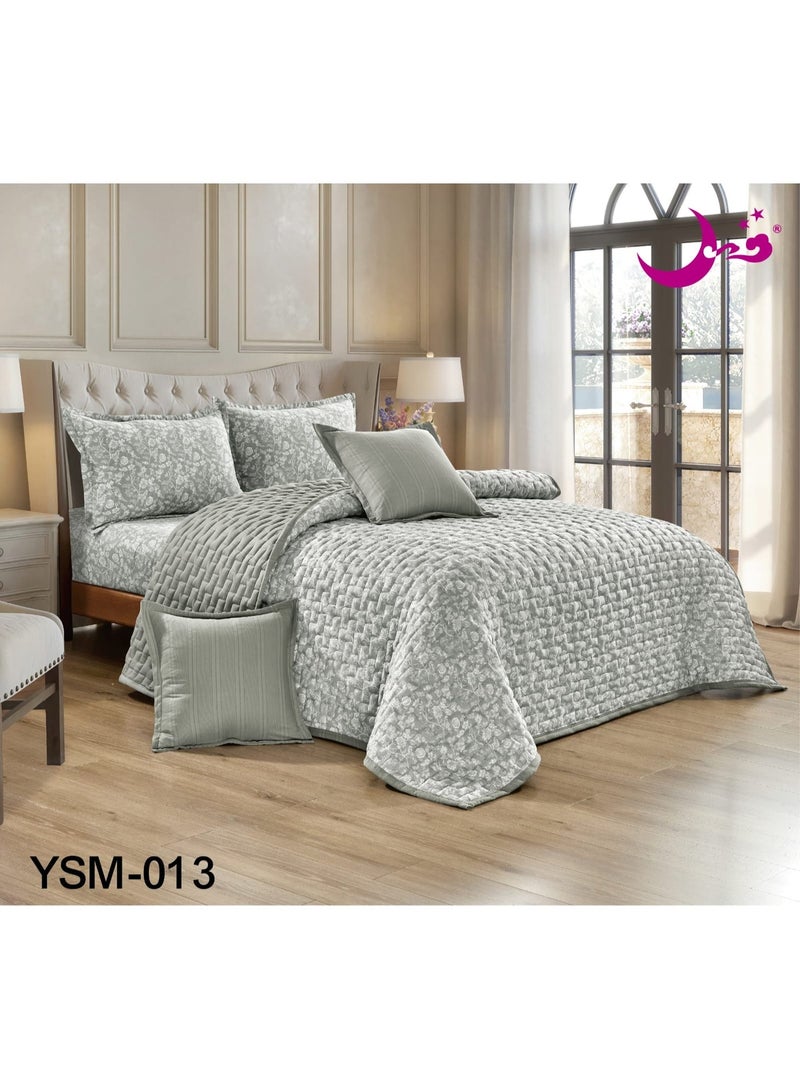 مون طقم لحاف سرير مضغوط نفرين مفرش صيفي مكون من 6 قطع مايكروفايبر 250x230 سم - Image 3