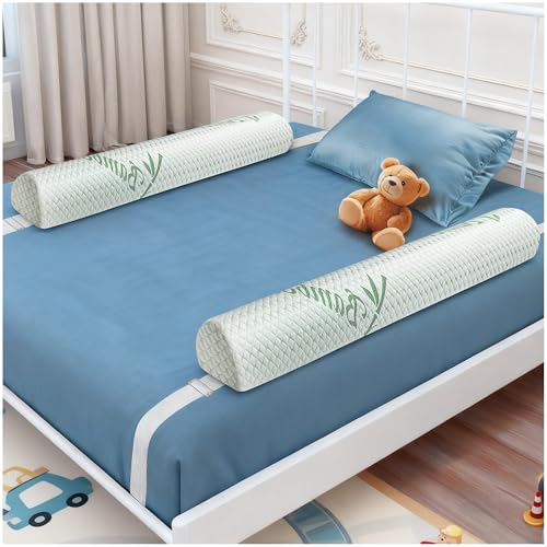 LVYSHOW Waterproof Baby Bed Bumper for Toddler with Adjustable Band, Soft Kid Foam Bed Rail for Rental, Vacational, Full, Queen, Twin, King Size Bed, Green, 2 Pack - Image 1