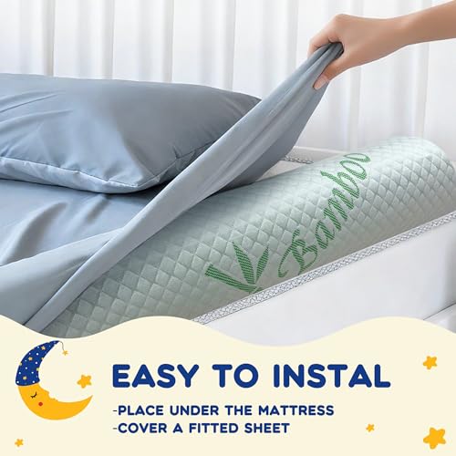 LVYSHOW Waterproof Baby Bed Bumper for Toddler with Adjustable Band, Soft Kid Foam Bed Rail for Rental, Vacational, Full, Queen, Twin, King Size Bed, Green, 2 Pack - Image 5