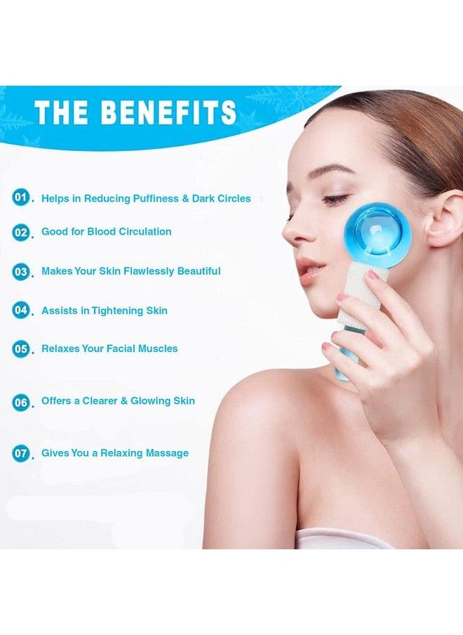 Zureni Facial Ice Globes For Face & Eye Puffiness Relief Reduce Fine Lines And Wrinkles (Blue)  - Image 3
