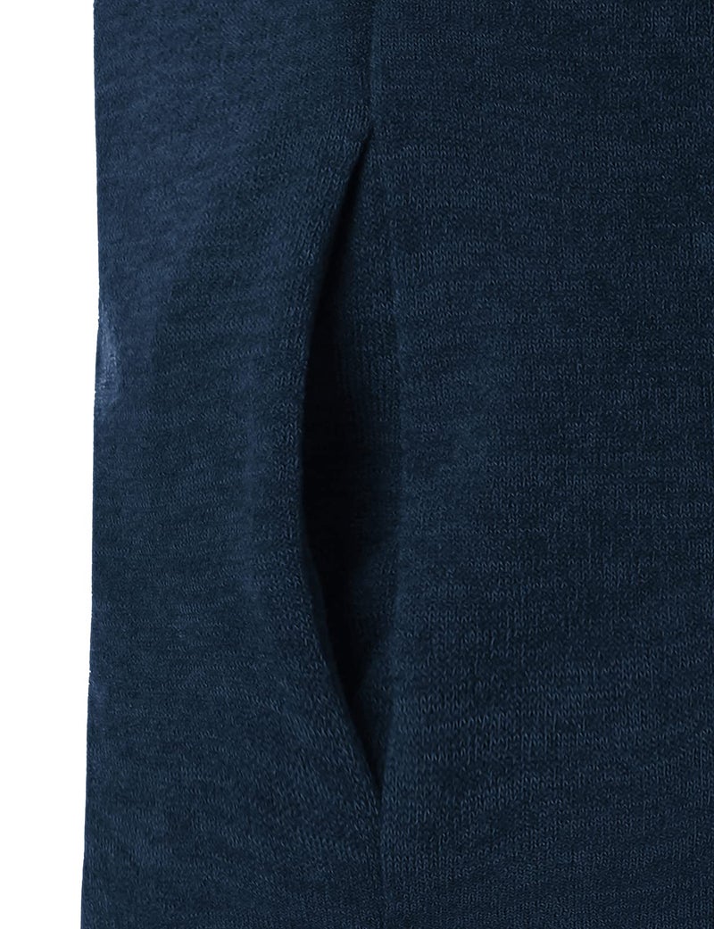 GIVON Men's Long Hooded Shawl Cardigan Open Front Gothic Cloak with Drape Design Shawl Collar / DCC255-NAVY-L - Image 4