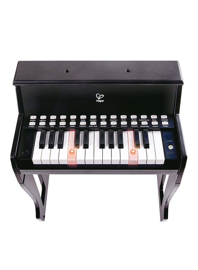 Hape Learn With Lights Black Electric Piano With Stool - Image 2