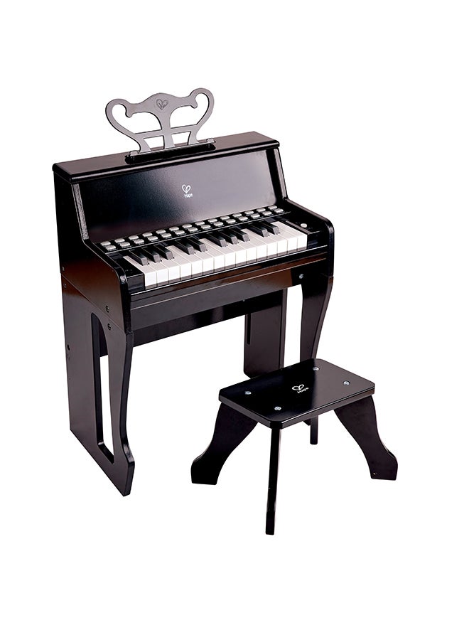 Hape Learn With Lights Black Electric Piano With Stool - Image 1