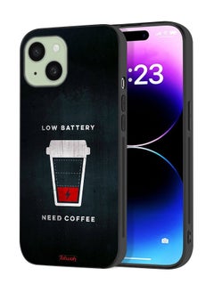 Tolwak Apple iPhone 15 Plus Protective Case Cover Low Battery Need Coffee  - Image 1