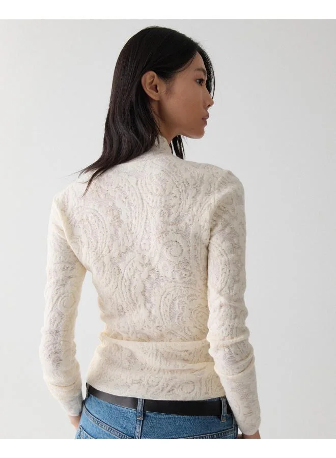كيت سبيد Lace Knit Turtleneck Top