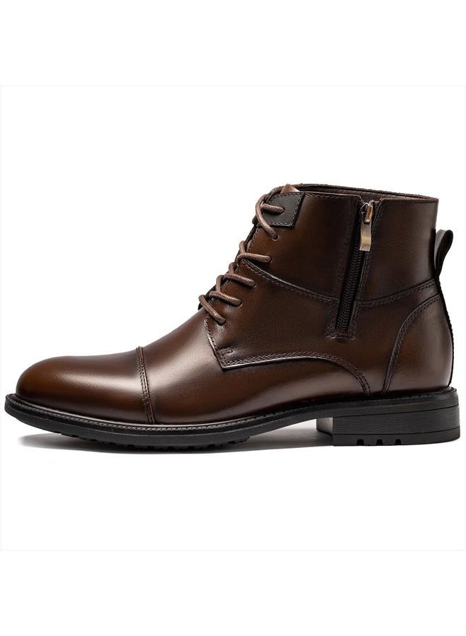 Holy dove Men's Lightweight Dress Boots Zip Ankle Chukka Casual Boot, Coffee, 12 - Image 5