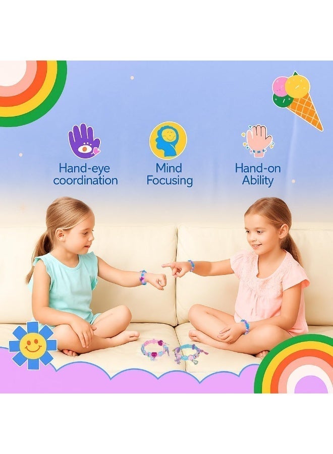 يلا بيك مجموعات فنية وحرفية للأطفال، مجموعة صنع أساور الصداقة للبنات، هدايا عيد ميلاد للبنات من عمر 5 إلى 12 سنة، مجموعة صنع مجوهرات للأطفال مع تعليقات، وتعليقات حورية البحر والأميرات، وخرز ملون، وخيوط مطاطية - نشاط إبداعي لحفلات أعياد الميلاد، ومجموعة هدايا فنية وحرفية لتنمية مهارات الأطفال، وإكسسوارات ممتعة، ألعاب للبنات من عمر 5 إلى 12 سنة. - Image 3