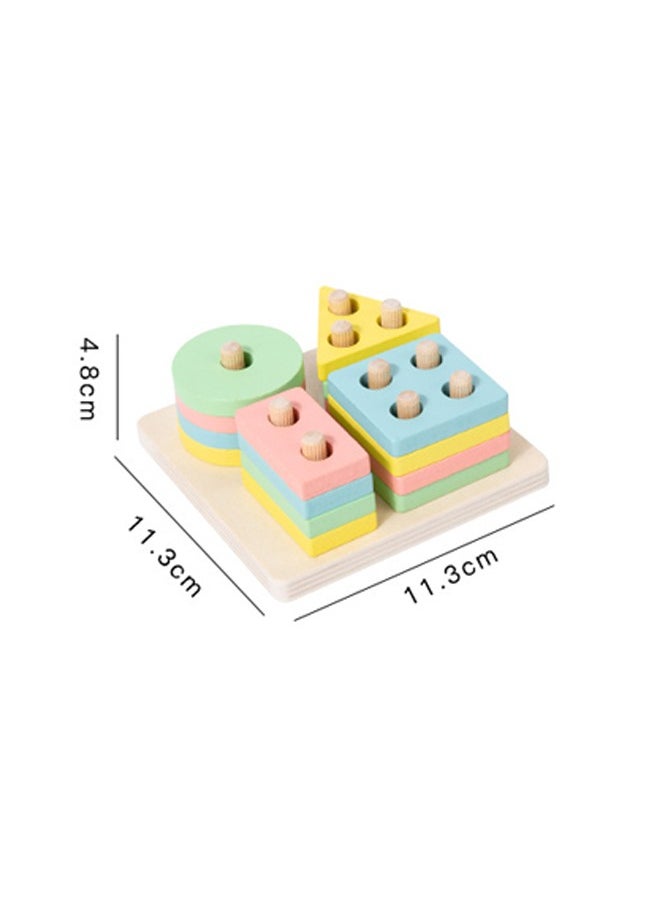 Occuwzz - Wooden Stacking Toys for Kids - Geometric Shape Color Recognition Stackers | Early Childhood Development Educational Toys for Toddlers and Preschoolers - Image 1