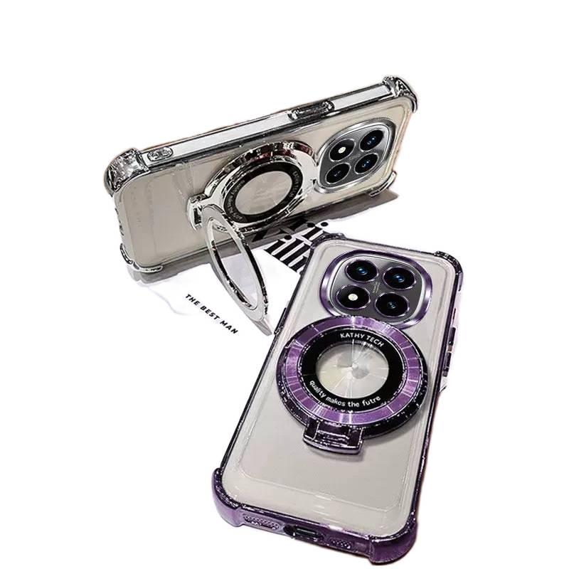 MS Glass Protective Case for Redmi Note 15 with Kickstand and Drop Protection plus Shockproof plus Lens Protector in Purple - Image 5