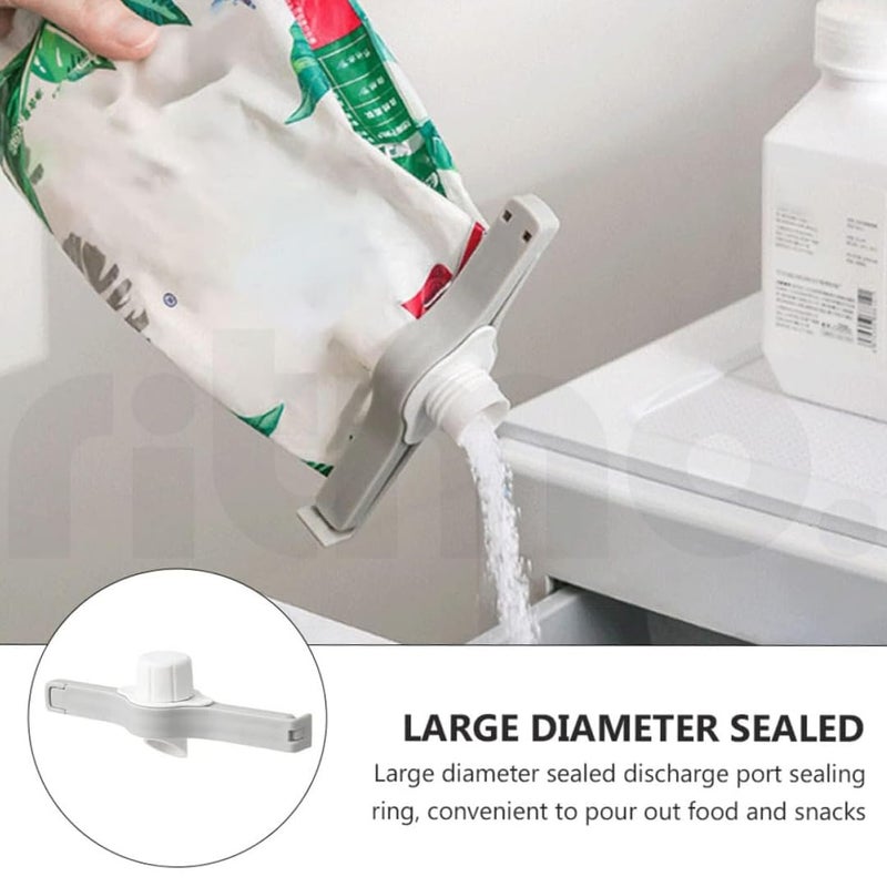 Ritmo Food Sealing Clip Pouring Clips Food Stotage Pour Sealing Clamp Food Packages Clips with Pour Spout for Coffee Sugar Cereal 6 - Image 3