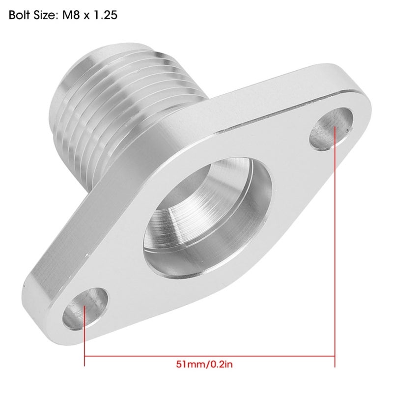 Turbo Oil Drain Flange: T6061 Billet Aluminum, AN12 Center Hole Thread, Leak-proof - Stable Performance Turbo Return Flange for T3, T4, GT40, GT50, GT55 Turbo Fitment - Image 5