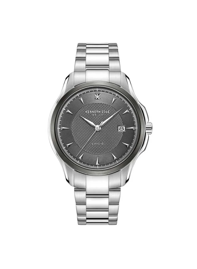 Modern Classic Grey Dial Stainless Steel Bracelet Analog Watch for Men