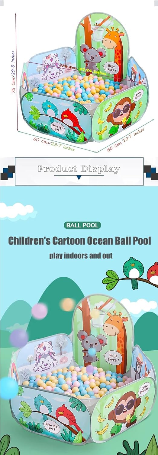 Mummy Please【Without Balls】 X-X-Large Size Mesh Multi-Colored Cartoon Theme Pop-Up Activity Basket Ball-Pool - Image 5