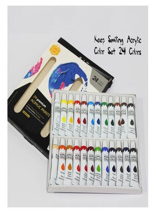 Keep Smiling Premium Acrylic Paint Set Of 24 Tube 12ml - Multi Color