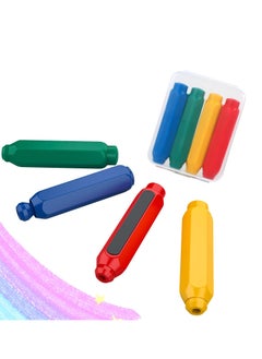 KASTWAVE Magnetic Chalk Holder, Adjustable Colorful Reusable Washable Plastic Chalk Holder Set for School Teacher Office 4 Pieces, Yellow, Green, Blue, Red  - Image 1