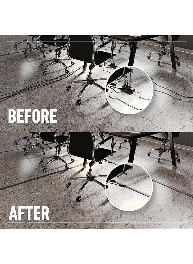 erorex Floor Cord Management Kit Corduct Cord Protector Wire Organizer And Hider Rubber Cable Cover And Concealer Grey 152.4 Cm Cdg 5 - Image 2