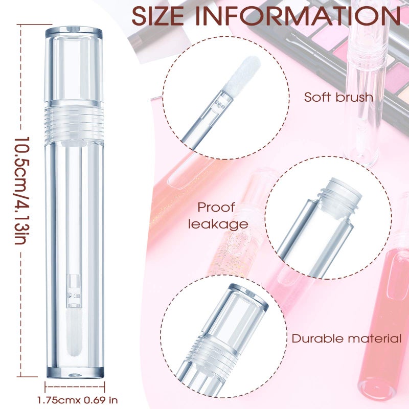 Patelai Patelai 30 Pieces Empty Lip Gloss Tubes 5 ml Transparent Lip Gloss Containers Clear Refillable Lipstick Container Lip Balm Bottles Eyelash Growth Liquid Tube Cosmetic Container with Rubber Stoppers  - Image 2
