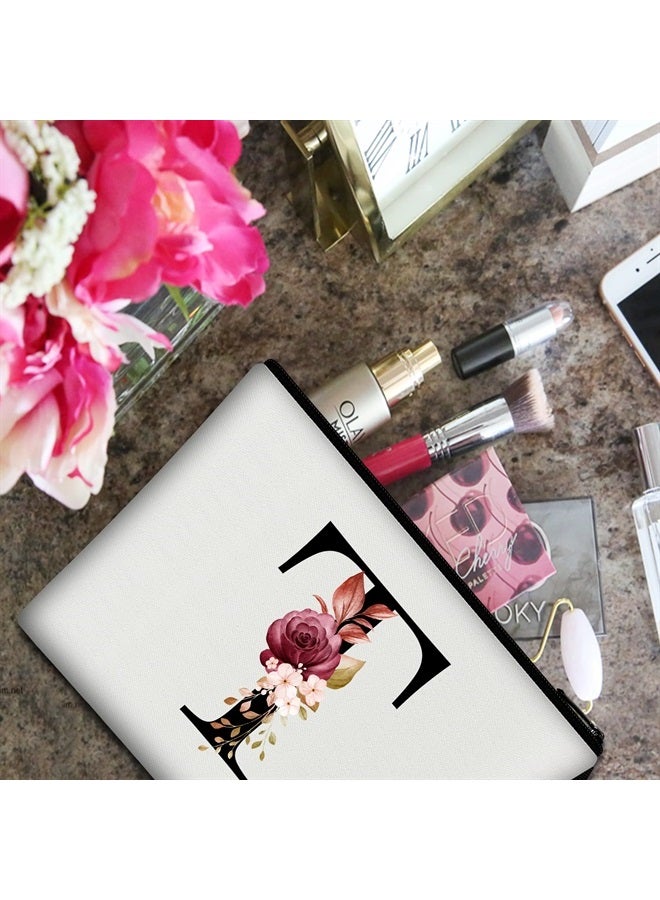 Vavabox A-Z Personalized Makeup Bag,Birthday Gifts for Women Mom,Gifts for Best Friend,Bride Bridesmaid Cosmetic bag (T) - Image 4