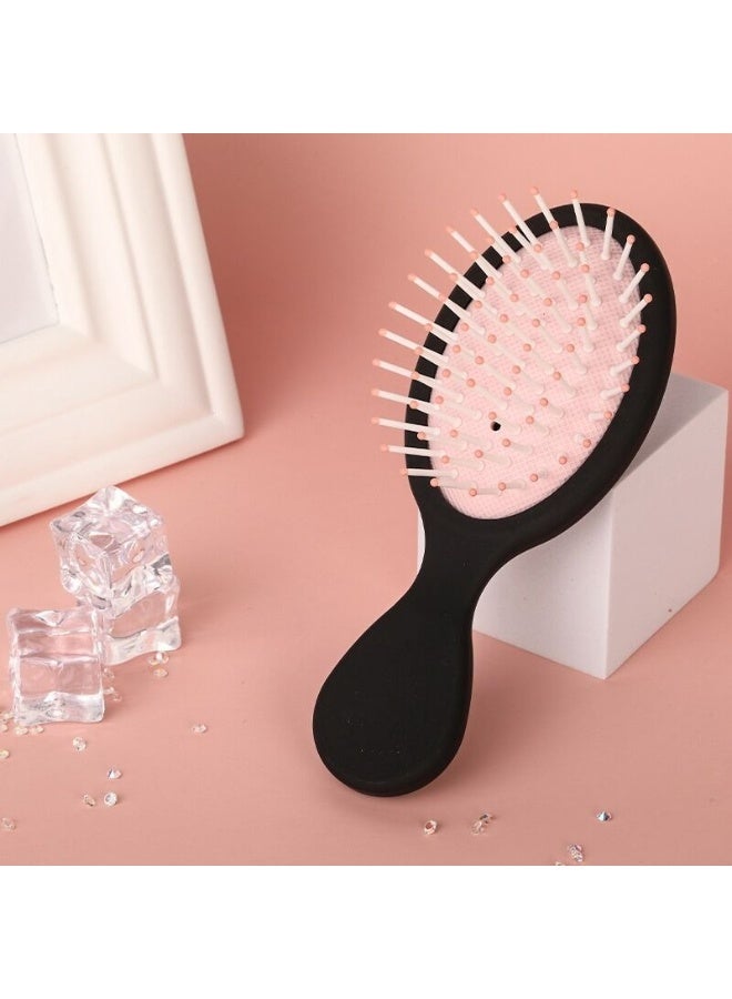 Ucanbe 2pcs Portable Mini Air Cushion Hair Brush - Soft Nylon Bristles for Wet & Dry Hair, Ideal Travel Companion, Perfect Christmas Stocking Gift Black Pink - Image 1