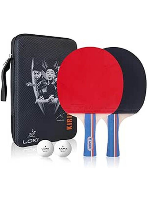 مجموعة مضارب تنس الطاولة مع كرتين