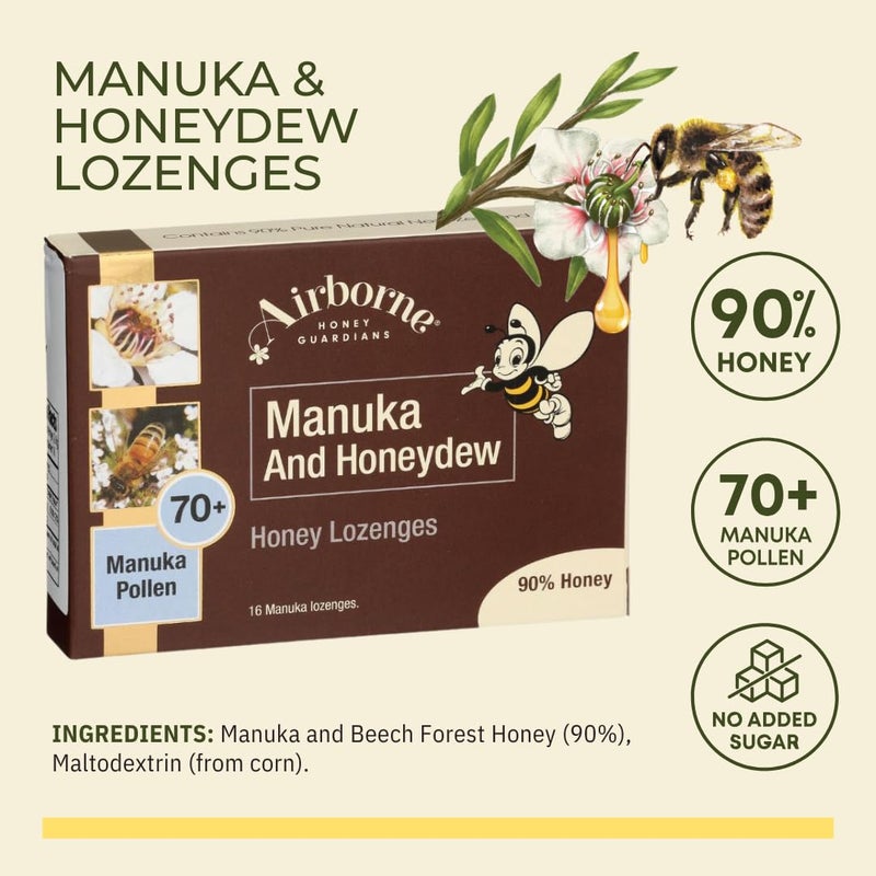 Airborne New Zealand Manuka Honey Honeydew Lozenges 16 x 01oz - Image 2