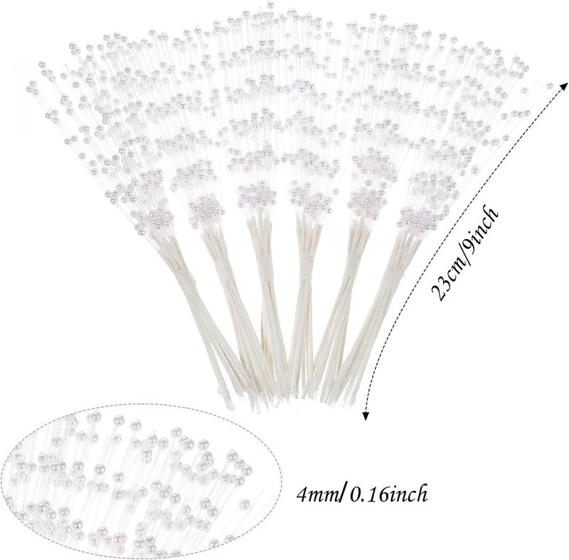 Styquenzer Pearl String Bouquet Accessories, 6 Bunches Bridal Bouquet Holders Faux String of Pearls Bouquet Filler DIY Pearl String Beaded Garland for Bridal Beaded Wedding Party Decorations (60 PCS White) - Image 3