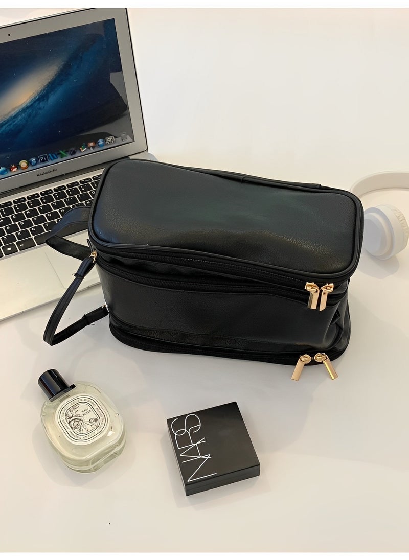 REOCLE - Travel Cosmetic Bag with Large Capacity Portable Makeup Bags Waterproof Makeup Organizer Bag Toiletry Bag with Dividers - Image 1