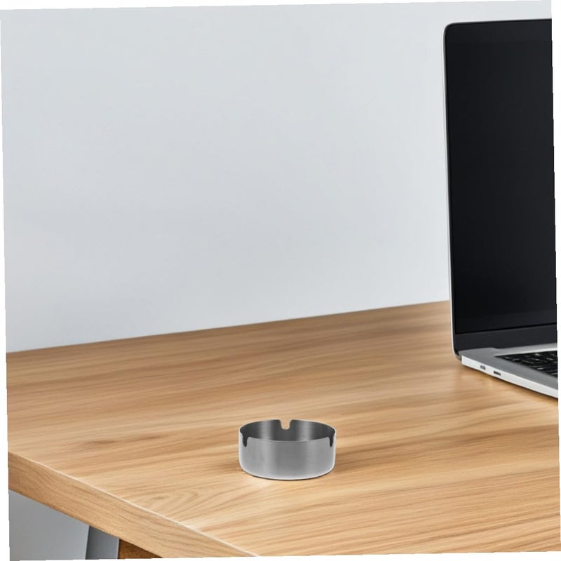 Stainless Steel Windproof Ashtray 8cm Round Portable Indoor Outdoor Use - Image 5