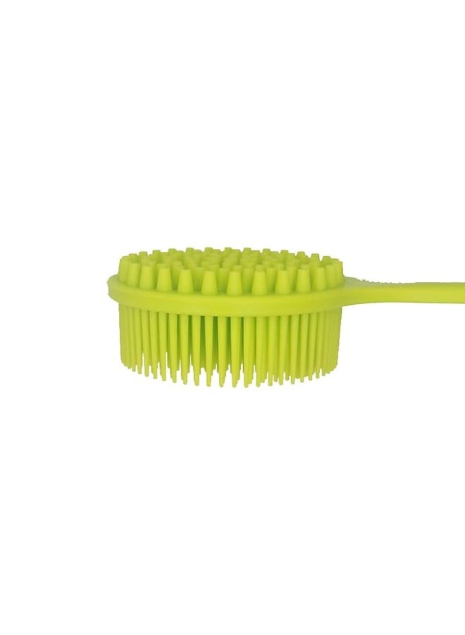 DNC Soft Silicone Back Scrubber Shower Softening Bath Body Brush with Long Handle, BPA-Free, Hypoallergenic, Eco-Friendly (Green) - Image 2