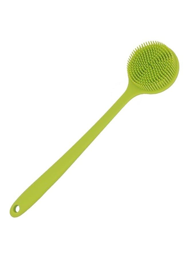 DNC Soft Silicone Back Scrubber Shower Softening Bath Body Brush with Long Handle, BPA-Free, Hypoallergenic, Eco-Friendly (Green) - Image 1