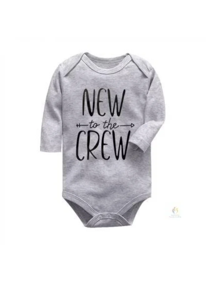 Matching Family Outfits New to the Crew Baby Bodysuit | Unisex Full-Sleeves Cotton Romper | Soft & Breathable Daily Wear for Newborns | Adorable Printed Outfit for Boys & Girls