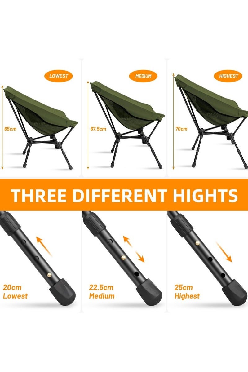 Canway Portable Camping Chair Ultra Compact Lightweight - Foldable Adjustable Height Camping Chair for Beach, Hiking, Backpacking, Lawn Concerts | Camping Chair Foldable Outdoor Chair - Image 2
