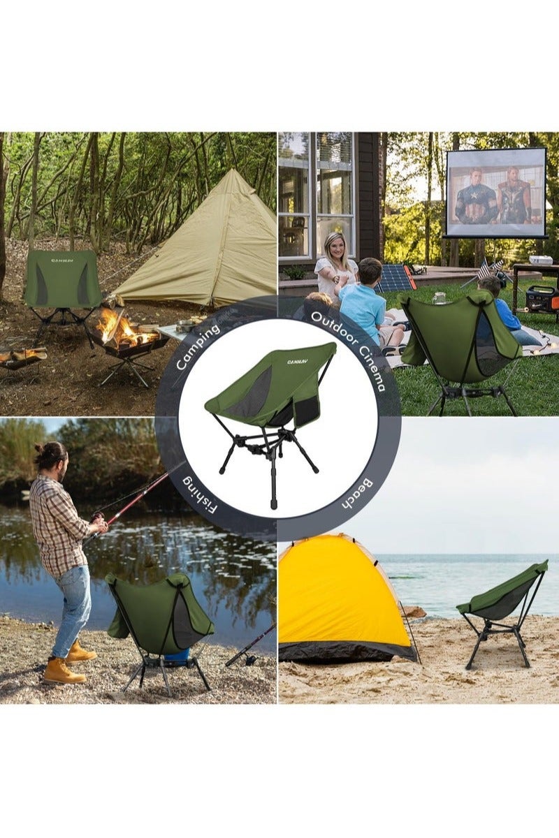 Canway Portable Camping Chair Ultra Compact Lightweight - Foldable Adjustable Height Camping Chair for Beach, Hiking, Backpacking, Lawn Concerts | Camping Chair Foldable Outdoor Chair - Image 4