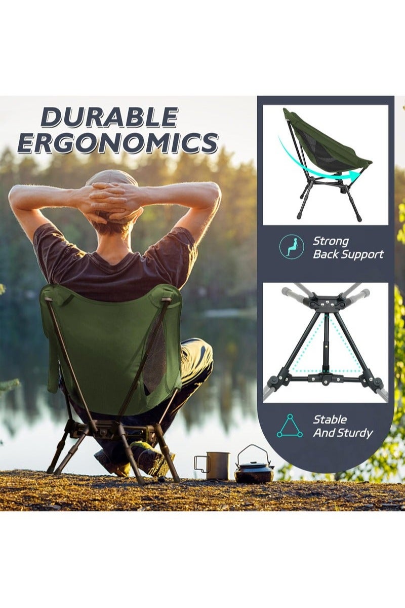 Canway Portable Camping Chair Ultra Compact Lightweight - Foldable Adjustable Height Camping Chair for Beach, Hiking, Backpacking, Lawn Concerts | Camping Chair Foldable Outdoor Chair - Image 5