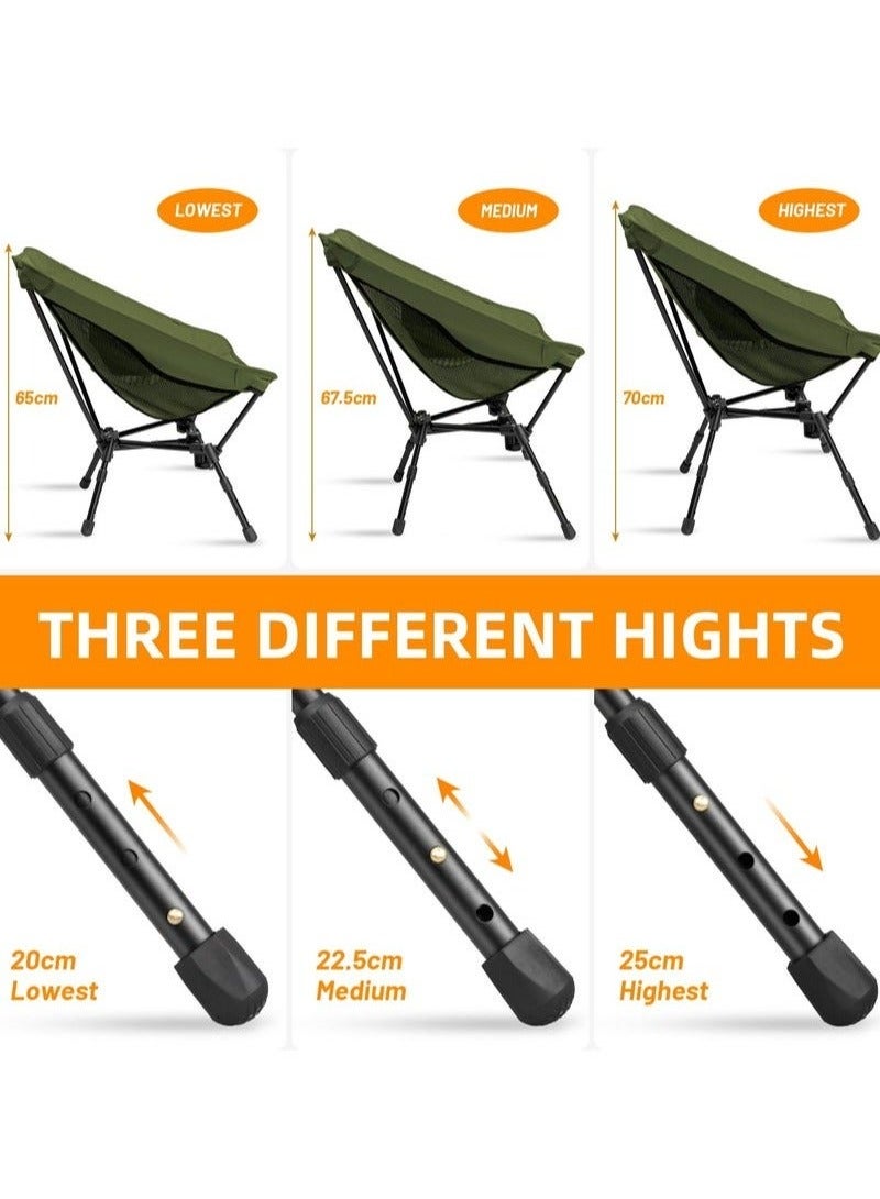 كان واي كرسي رحلات محمول فائق الخفة قابل للطي - كراسي تخييم للشاطئ والمشي لمسافات طويلة والحفلات الموسيقية مع ارتفاع قابل للتعديل | كراسي رحلات قابلة للطي للرحلات البرية والخارجية | كرسي بحر خفيف الوزن - Image 3