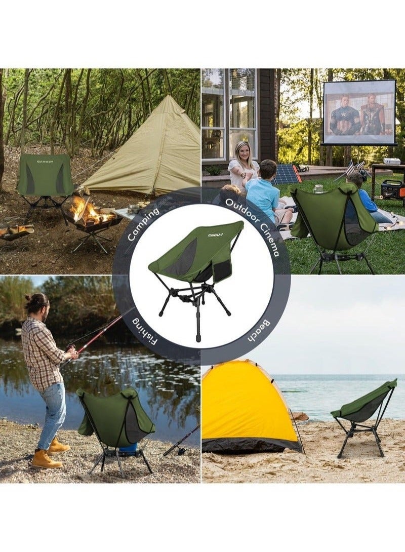 كان واي كرسي رحلات محمول فائق الخفة قابل للطي - كراسي تخييم للشاطئ والمشي لمسافات طويلة والحفلات الموسيقية مع ارتفاع قابل للتعديل | كراسي رحلات قابلة للطي للرحلات البرية والخارجية | كرسي بحر خفيف الوزن - Image 4