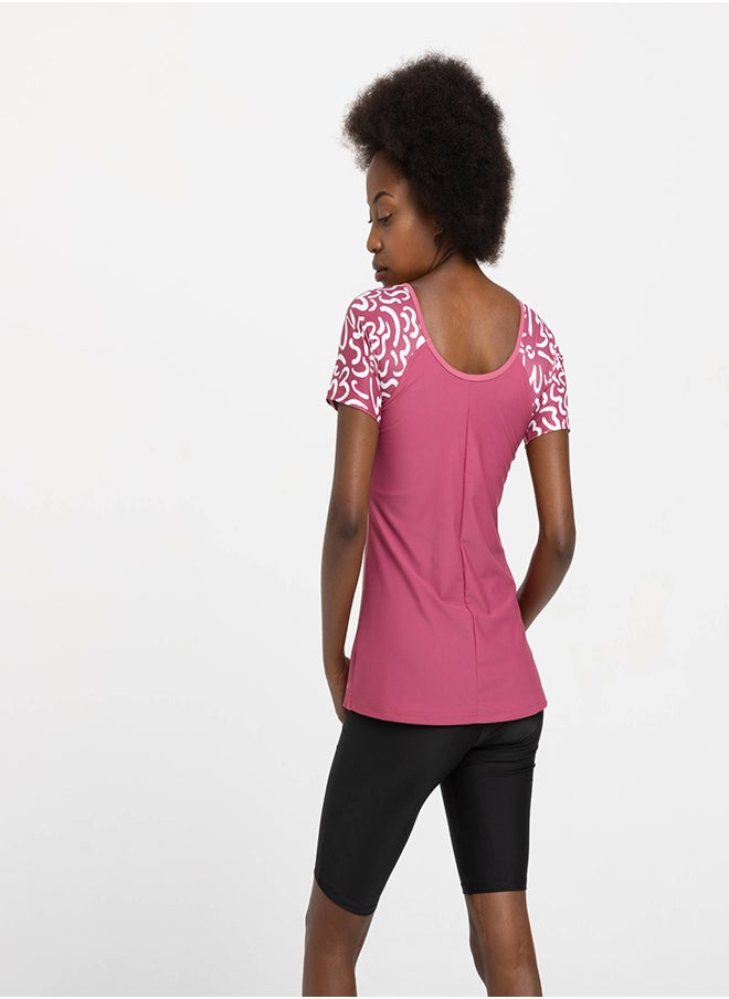 NABAIJI NABAIJI by DECATHLON, Women's Swimsuit Una Tankini Ondu Comfortable & Stretchable Pink  - Image 4