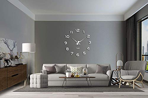 VANGOLD Frameless DIY Wall Clock 3D Mirror Wall Clock Large Mute Wall Stickers for Living Room Bedroom Home Decorations - Image 2