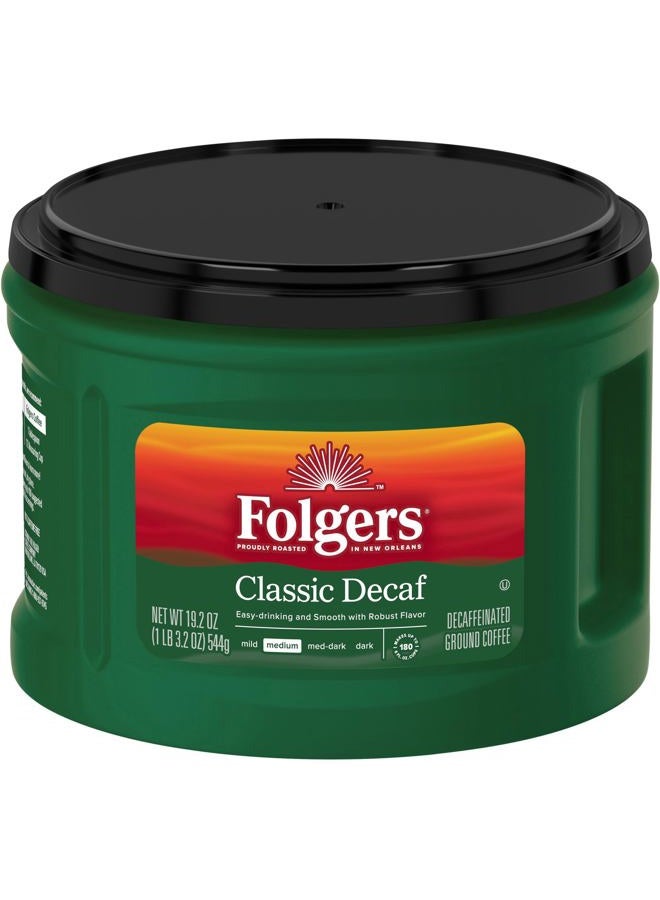 Folgers Classic Decaf Ground Coffee, 22.6 oz - Image 1