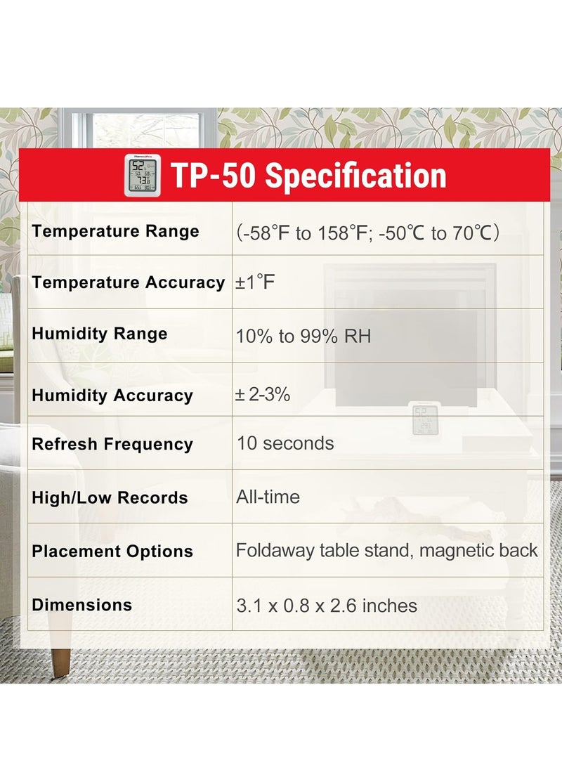 ThermoPro TP50 Digital Hygrometer Indoor Thermometer Room Thermometer and Humidity Gauge with Temperature Monitor - pzsku/Z0D7FE9D34BE044831EE7Z/45/_/1727975754/2b7e807c-82f4-46d6-b0f3-014b9d409a80