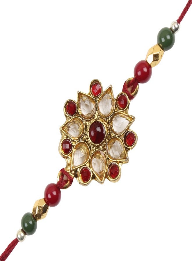 RELBEES Rakhi/Rakhi For Brother/Kundan/Multi-Colour/Bracelet/Thread Rakhi For Brother/Bhai/Men/Boys