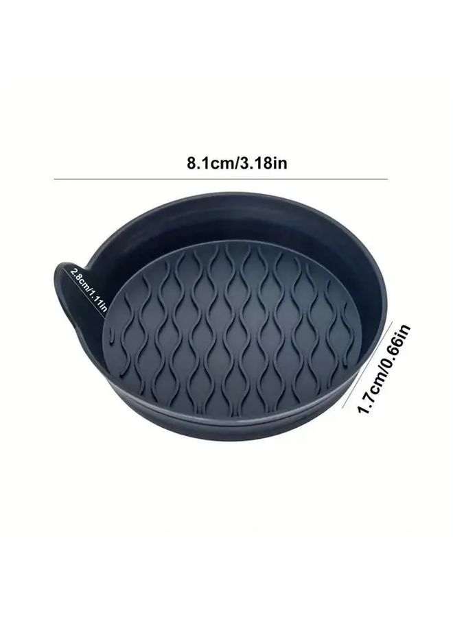 Black 2 Pack Silicone Car Cup Holder Mats Anti Slip Circular Coaster - Image 2