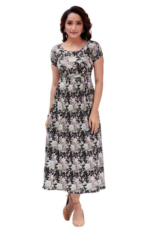 RITIJYA Feeding Kurtis for Women with Zip | Maternity Gown Pregnancy Dress in Poly Viscose for Nursing Mothers | Maternity Wear Feeding Dress Tops(XL,Black, 9028_42) - Image 5