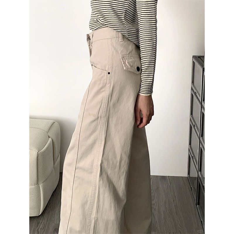 Vintage Classic European-American Design Daily Commute Jeans Beige Size_S - Image 1